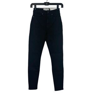 Everlane Jeans Curvy Authentic Stretch High Rise Skinny Womens 23 Ankle Black